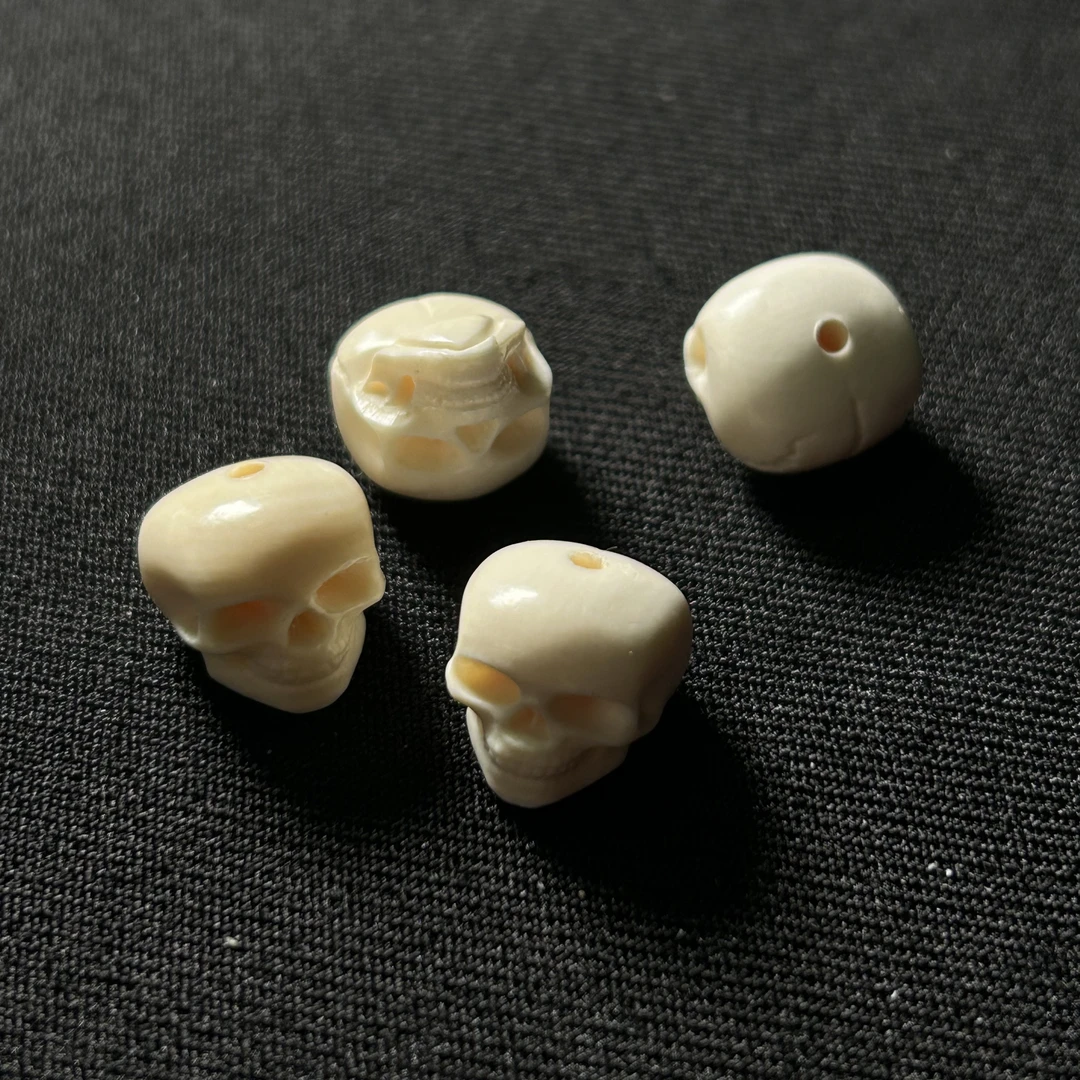 P259苏工骷髅头12毫米 精选正品天然冰料猛犸文玩配珠