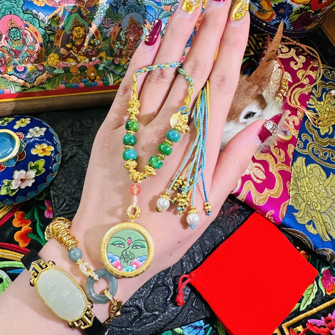 铜合金布艺吊坠 板家文创·【青青项链】