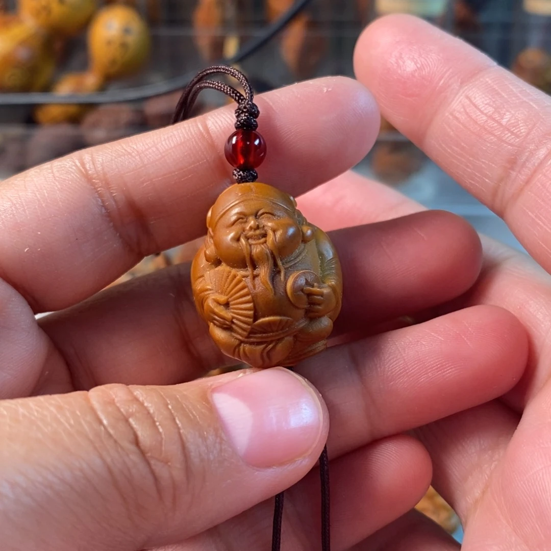 橄榄核吊坠财神爷