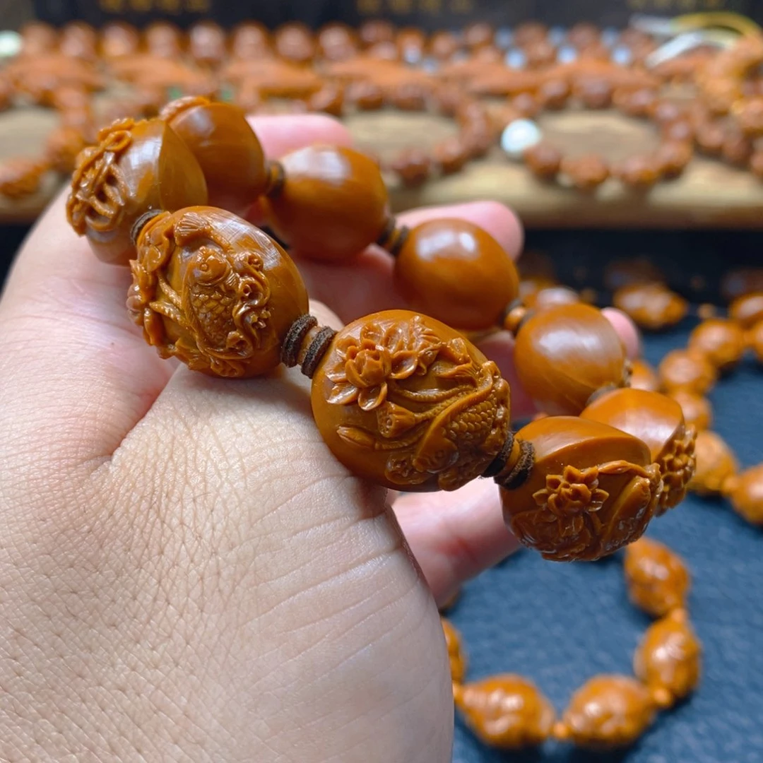 手串/手链橄榄核许静健1.9铁核老苏工，荷塘月色，年年有余