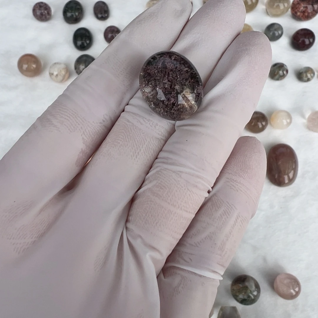 水晶幽灵蛋面定制不退换未镶嵌洋****n