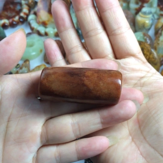 岫岩河磨玉（透闪石质玉）未镶嵌吊坠(赠链)珠***S