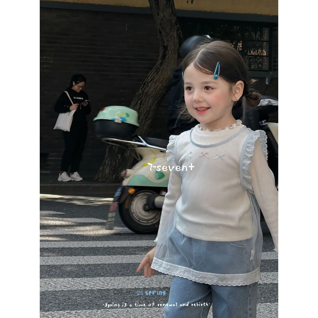 7Seven·25春~花边袖蝴蝶结上衣两件套8561（汉服套装）