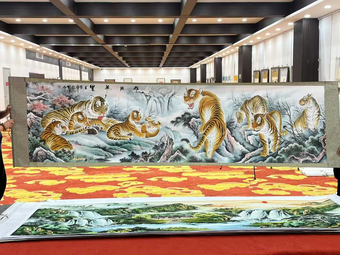 2国画装饰挂画卷轴高档锦绫已装裱丈二（9）
