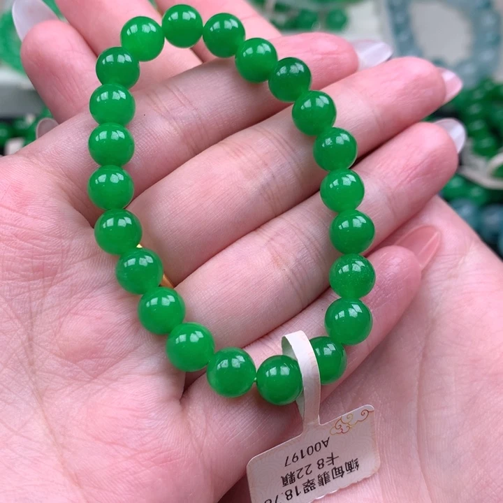 开****天然缅料卡8女士手链