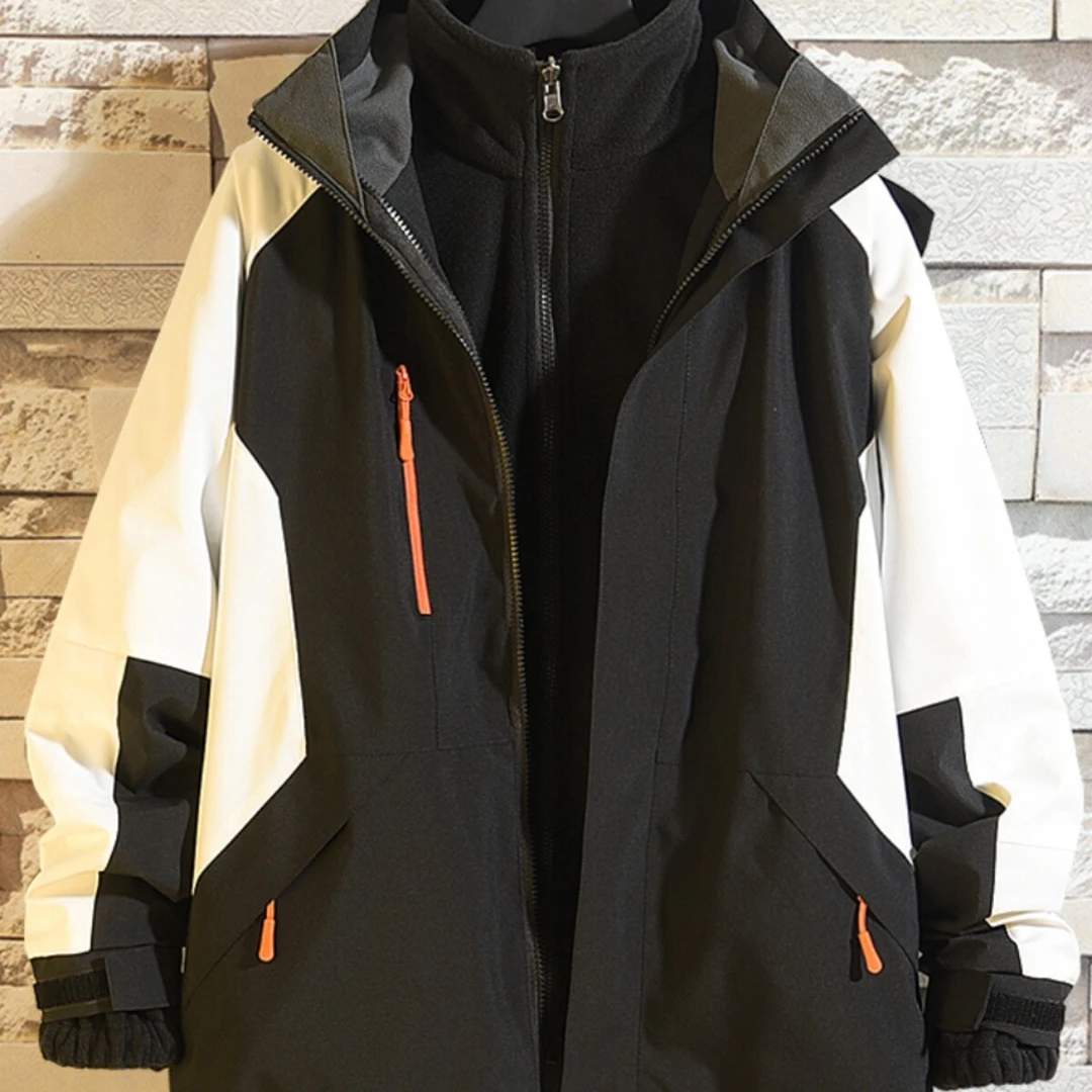 日本DB户外冲锋衣男女秋冬款潮牌三合一可拆卸防水防风加绒加厚保