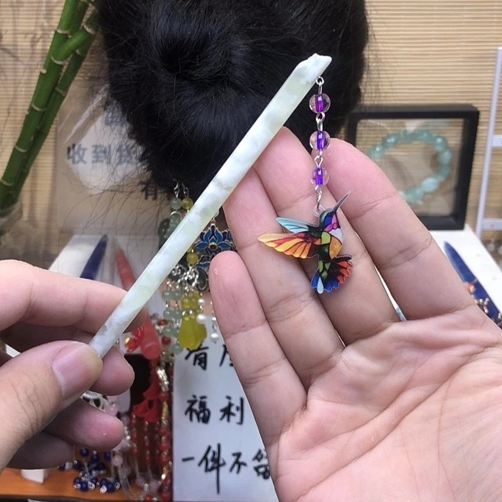 蛇纹石玉未镶嵌发簪