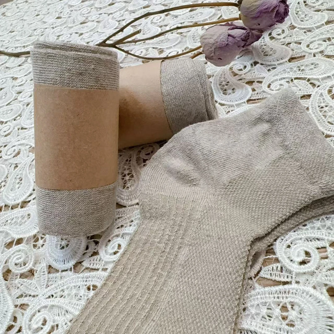 【汉麻提花短筒袜】汉麻雨露麻艾草提花短筒袜汉麻含量69.2