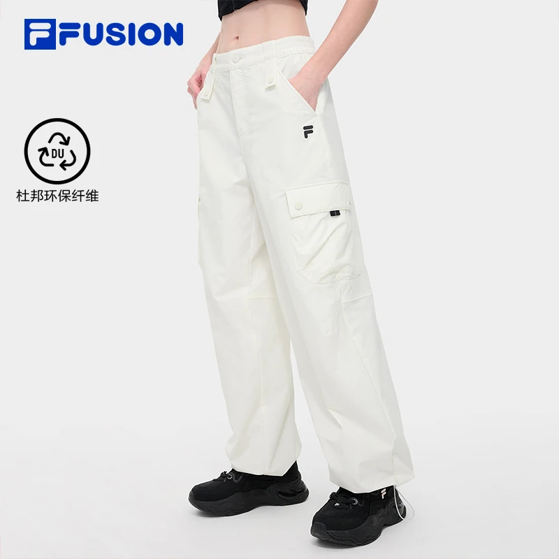 FILA斐乐春季考杜拉骑行运动欧若风工装直筒女士长裤T11W421802