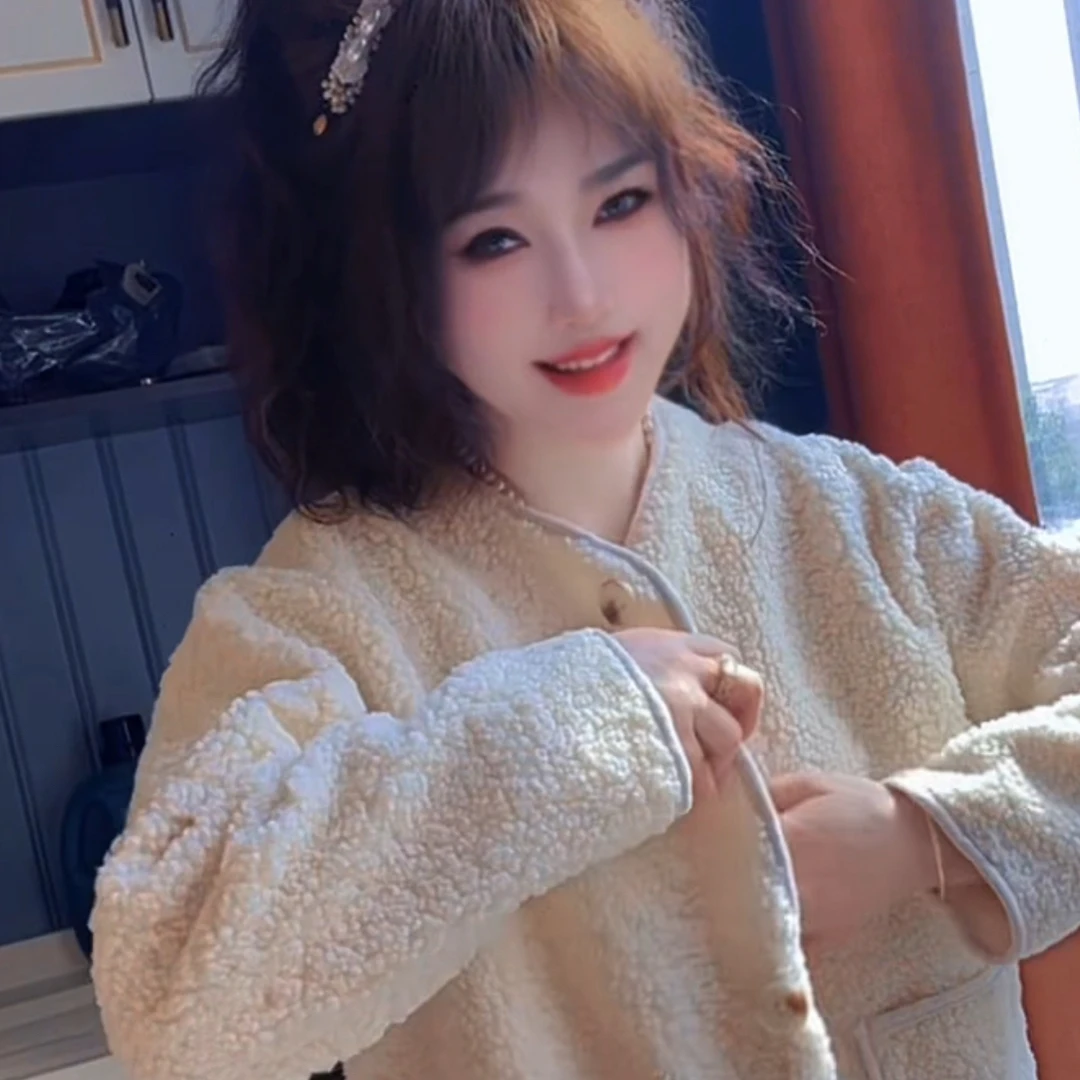 【小顾专属福利款】2025冬季新款圆领单排扣外套女宽松休闲百搭上衣