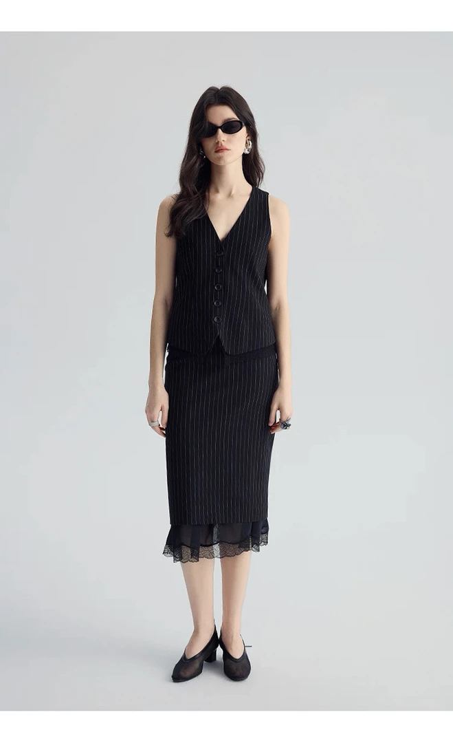 MAYYU【老钱风套装】夏季轻熟包臀裙法式女马甲A字裙子