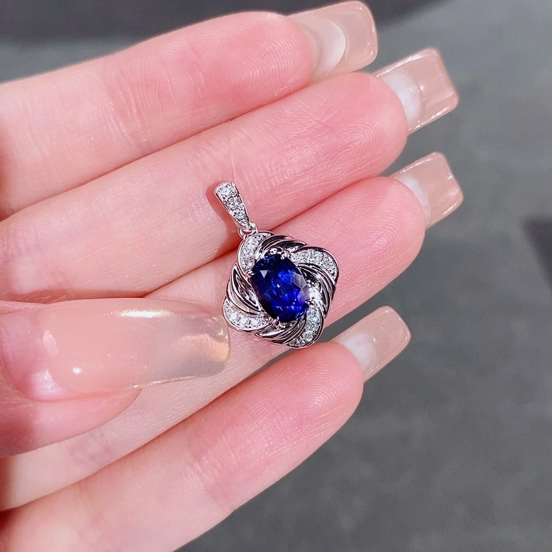 蓝宝石颈饰18K金镶嵌1.59ct