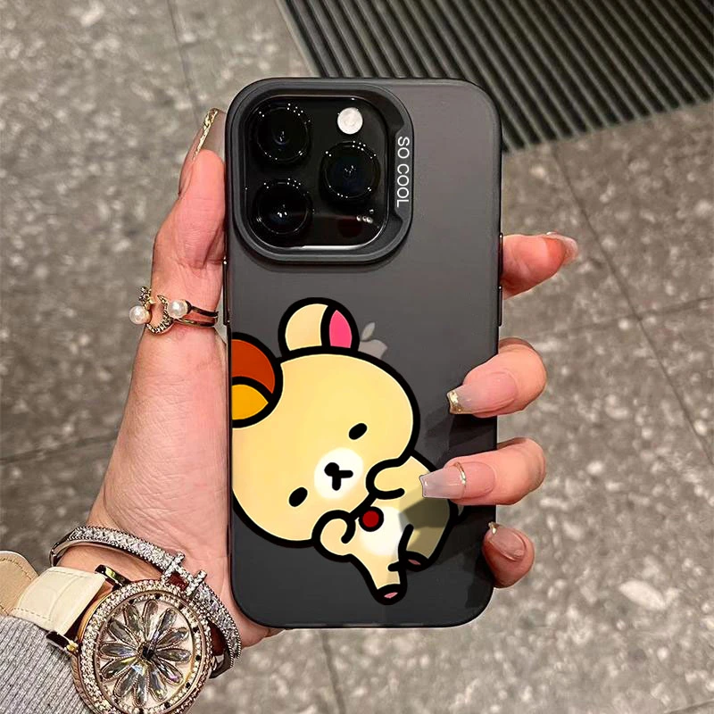 情侣轻松熊适用苹果16/15手机壳iphone14Promax13软胶12防摔11x
