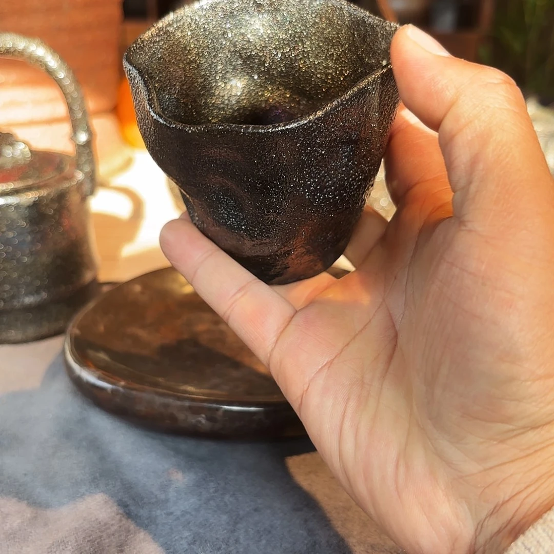 诚***嘉荥经黑砂馒头窑精美公道杯