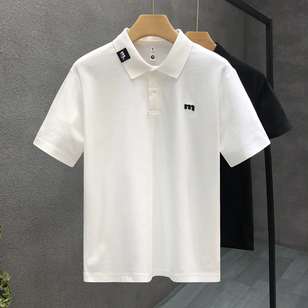 日常休闲棉质刺绣polo衫男潮牌痞帅翻领短袖t恤男士夏季高端半袖