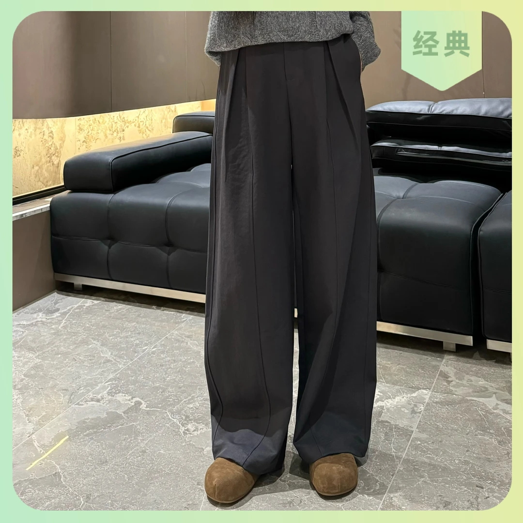 宿慕SUMU 显瘦遮肉阔腿裤9-18秋季2025新款时尚百搭休闲裤5289