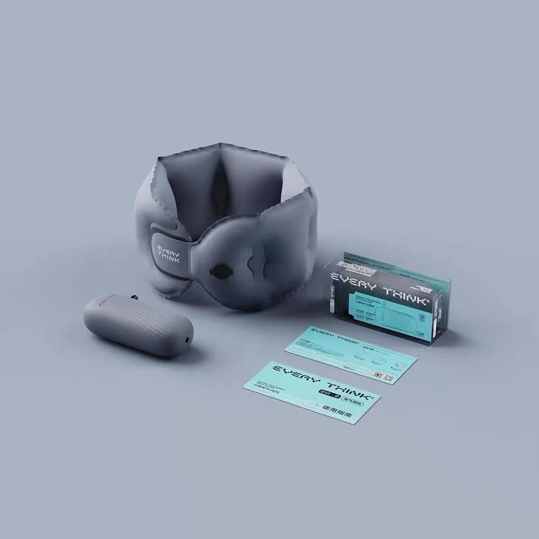 便携按压式U型枕 护颈充气旅行枕飞行脖枕F542