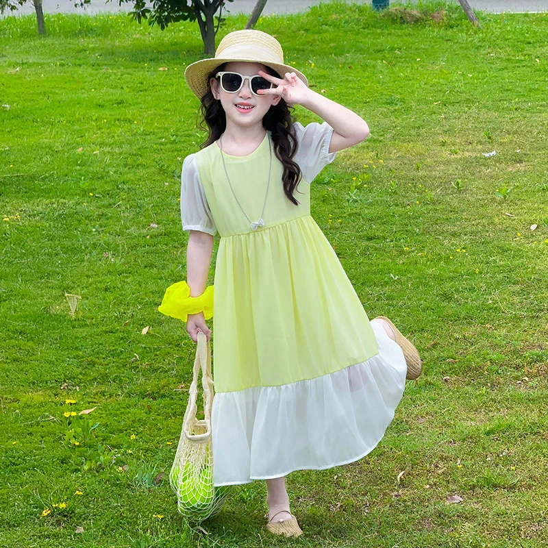 女童连衣裙夏季2025新款独特漂亮裙子儿童夏装女孩轻薄漂亮休闲裙