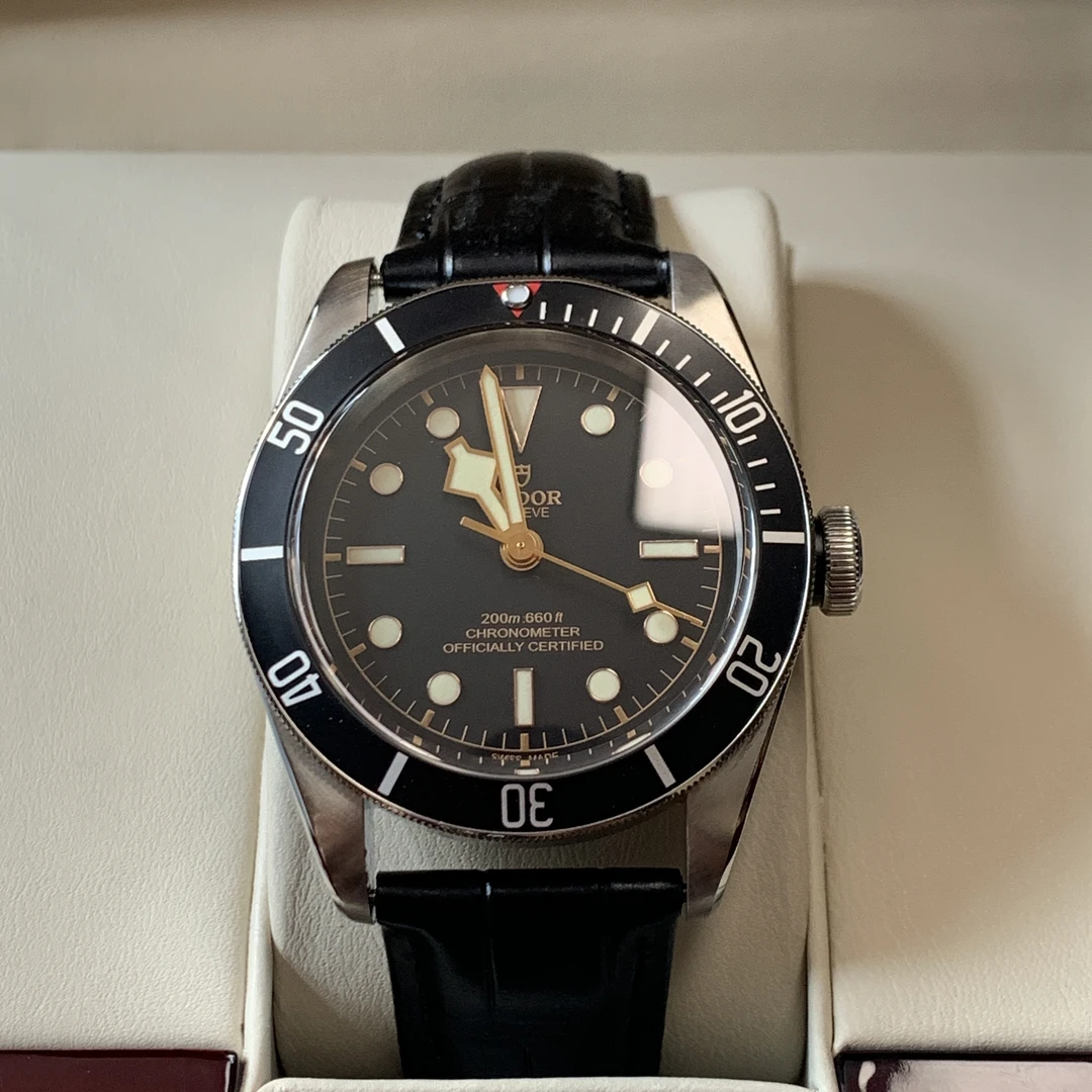 99新 TUDOR/帝舵 大颂名品/碧湾/表径41/黑皮/夜光大盘/后配扣