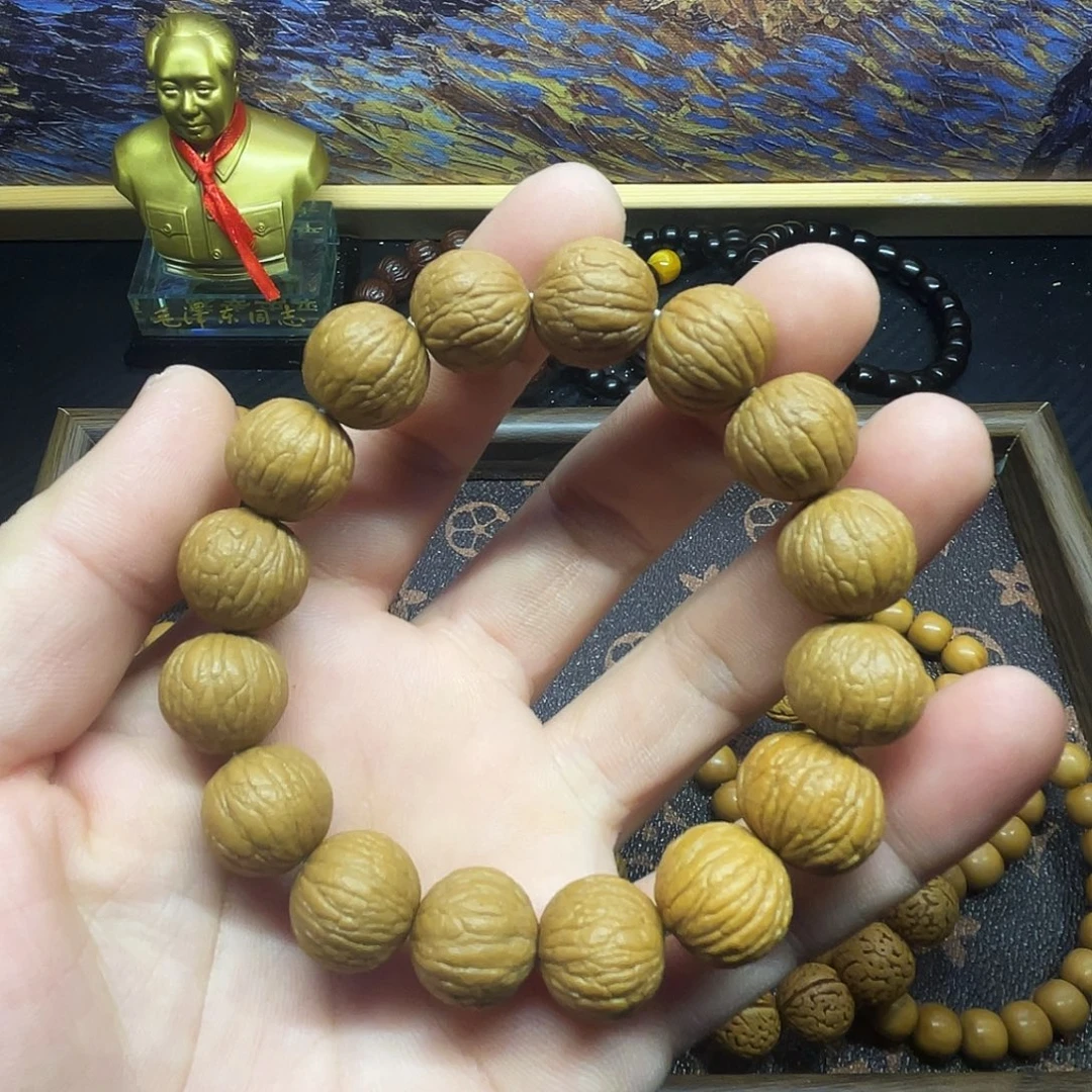 手串猴头核桃凤羽（原皮原色）