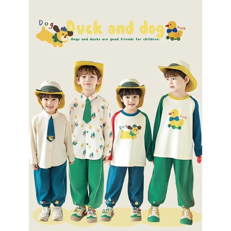 【25年春一波】男童宝舒适休闲原创0感印花萌宠乐园系列裤子GN5121