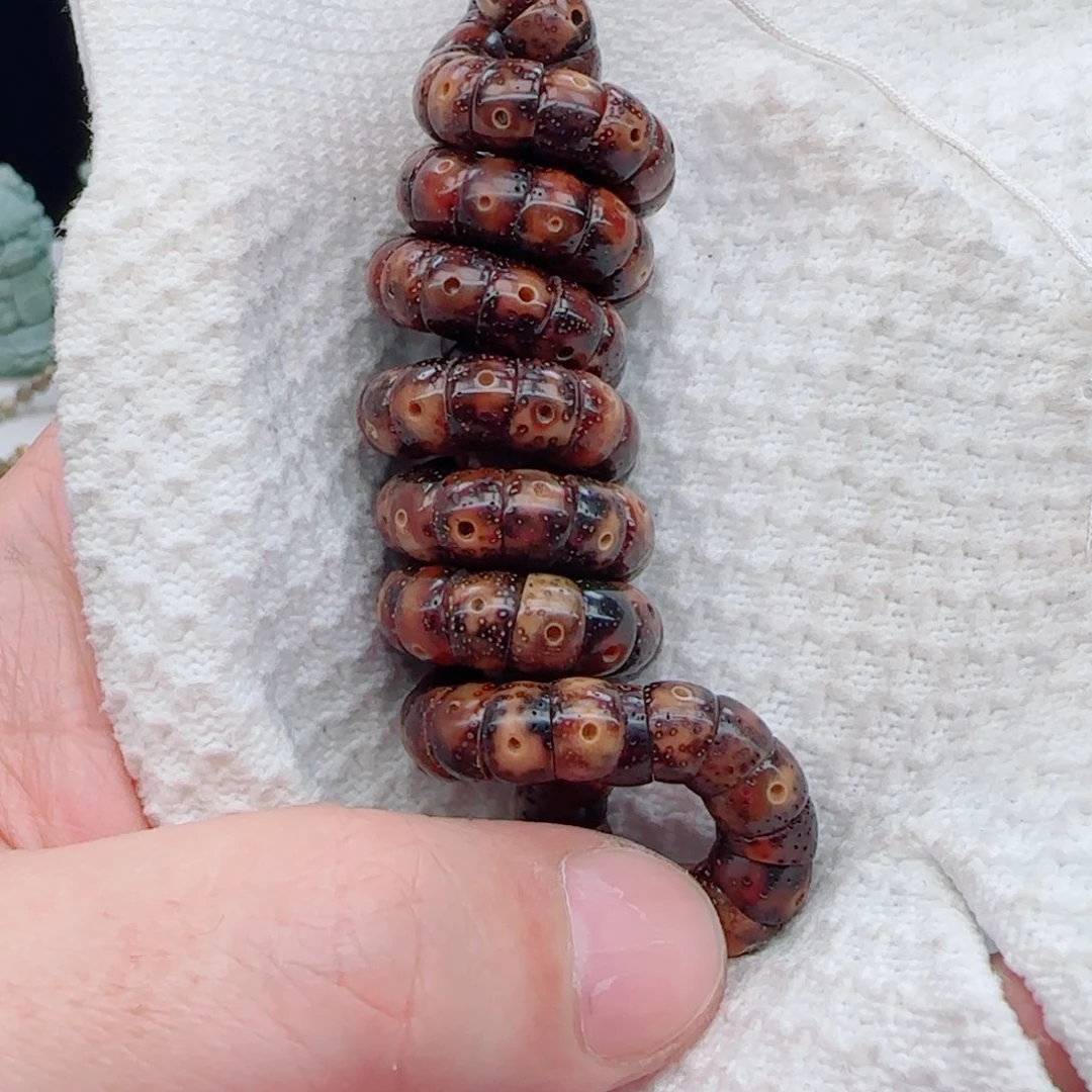 星月菩提手串柒***7陈籽黑金虎皮大肠8mm
