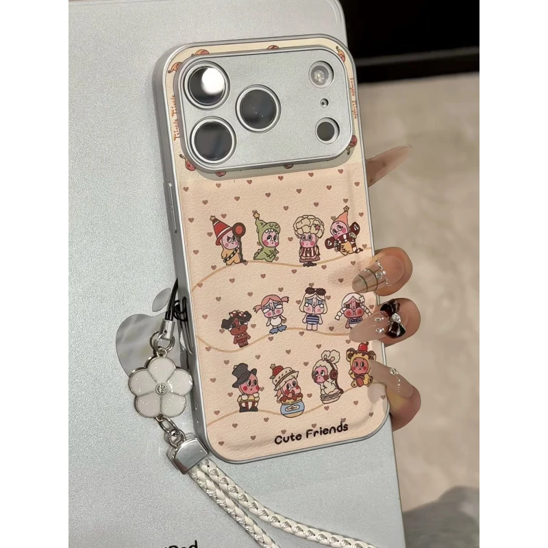 爱心星星人哭娃适用苹果17p手机壳16pm华为p70金属皮纹防摔小米17