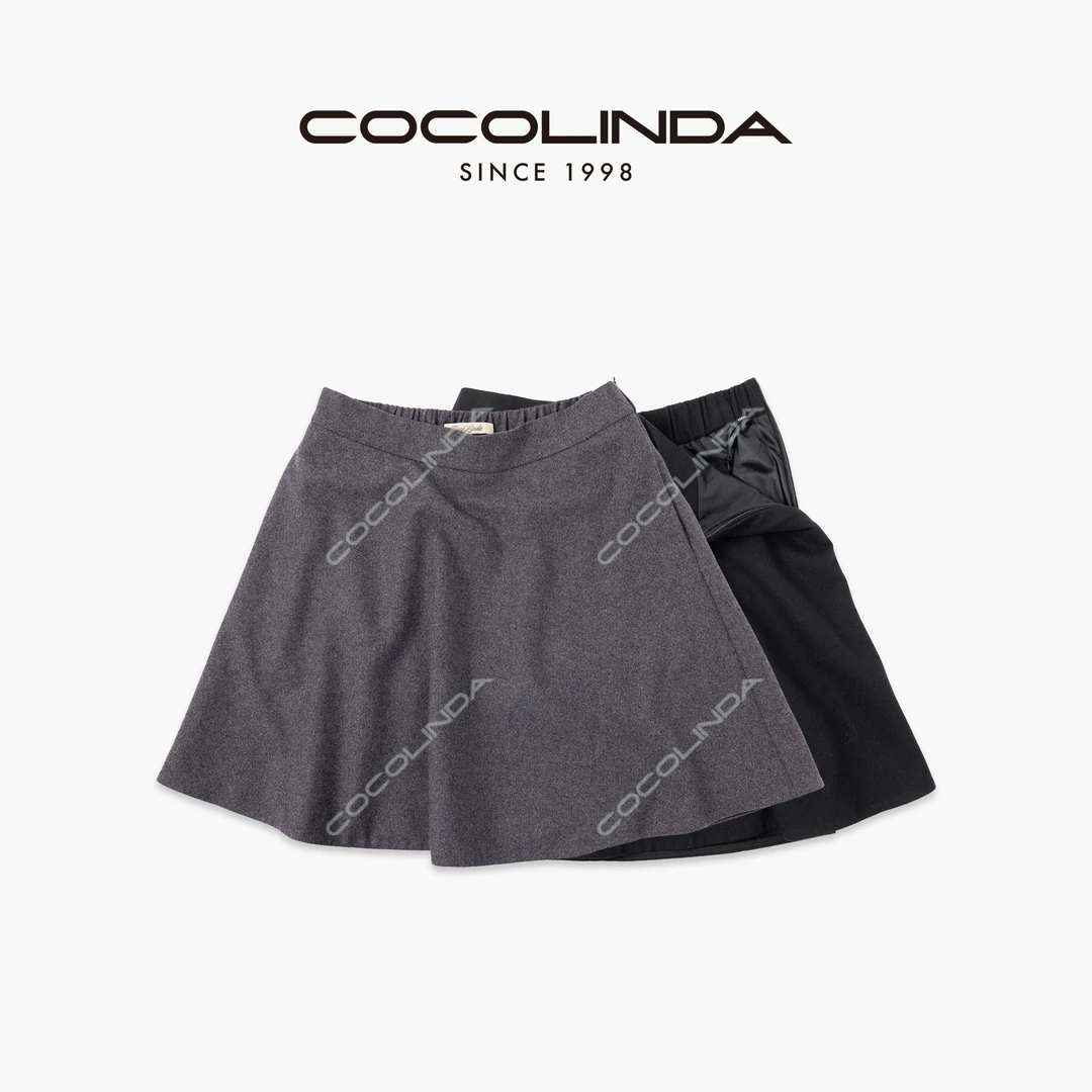 COCOLINDA| 绵羊毛侧拉链半身裙（短款）Q3706