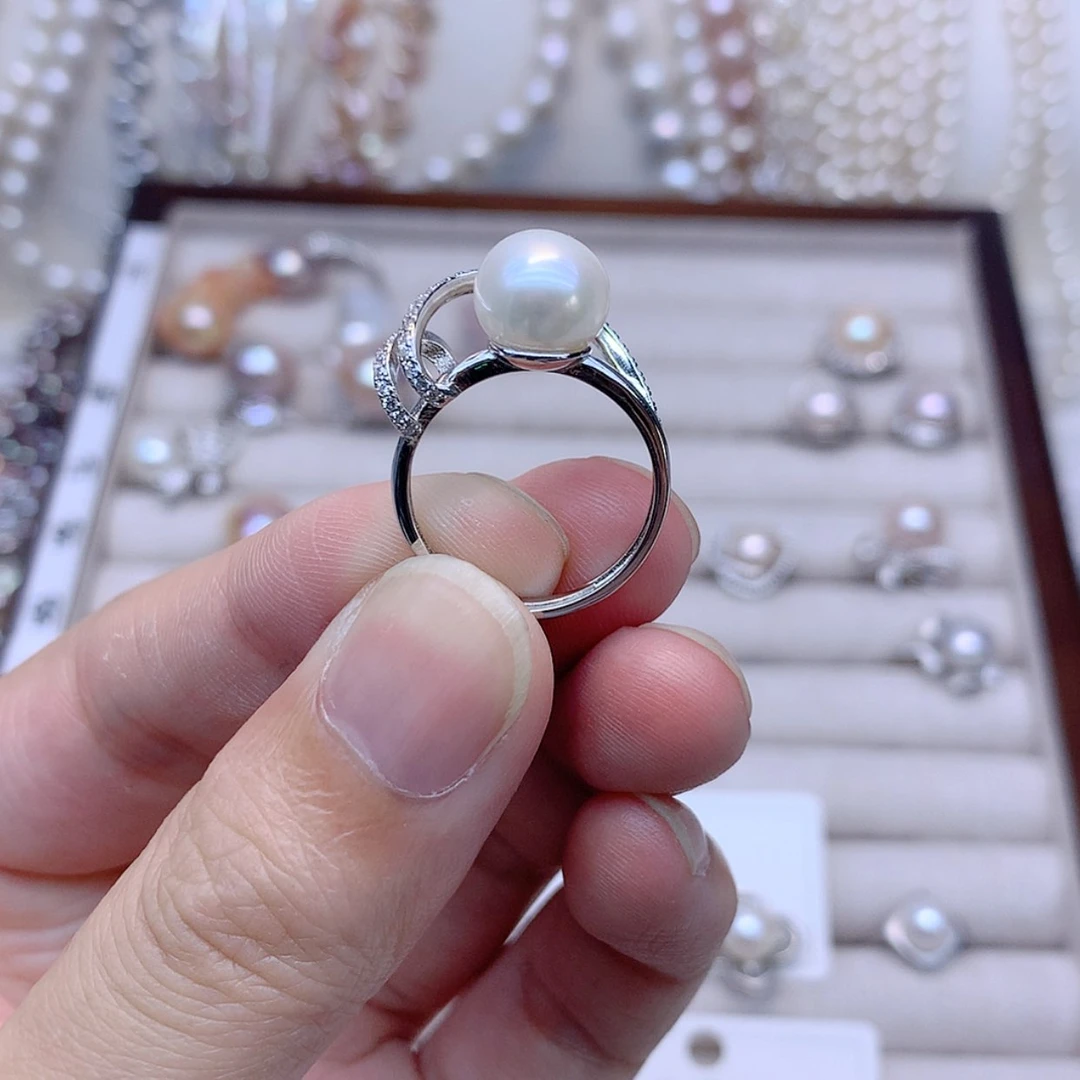 【闪购商品】银S925镶嵌戒指淡水珍珠小*
