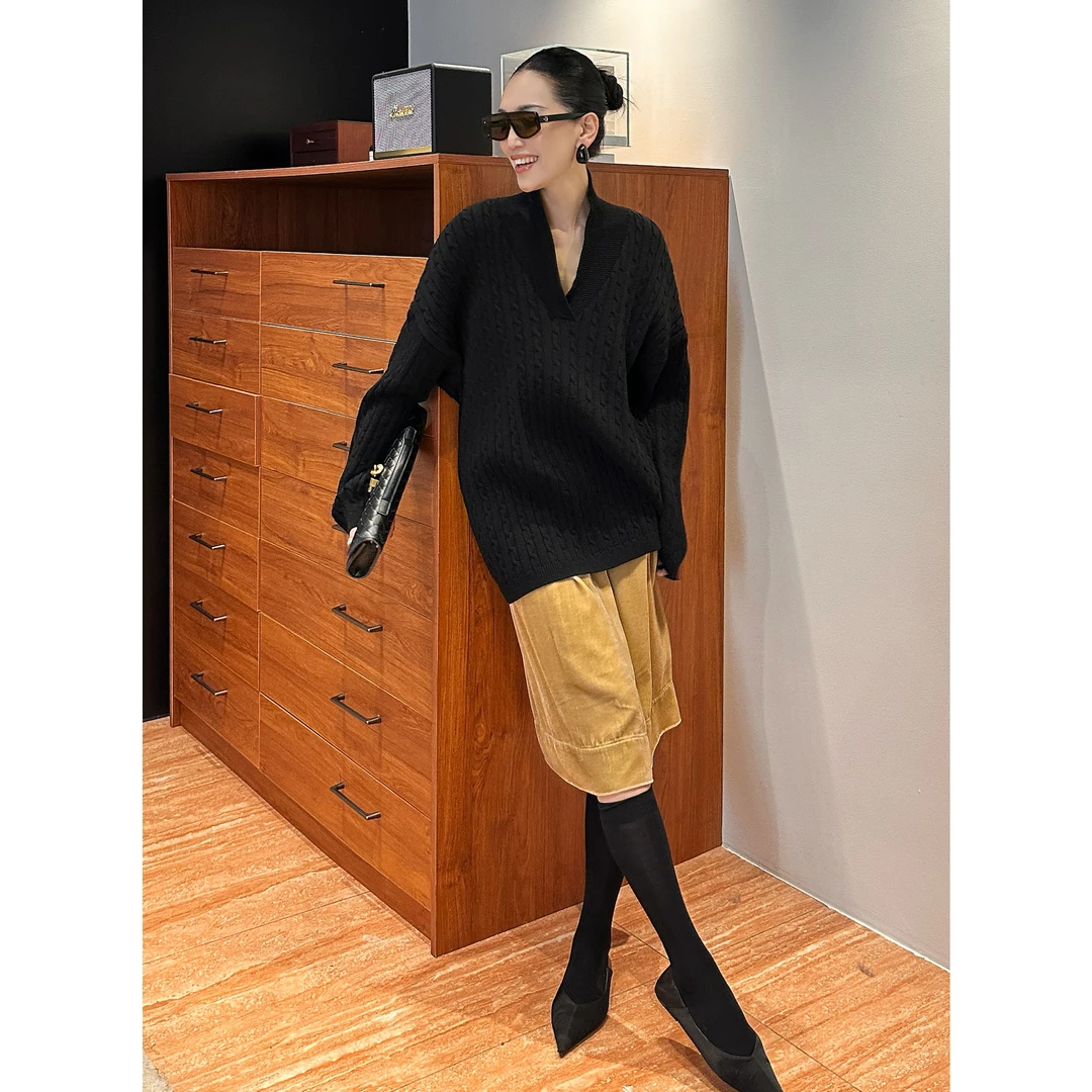 紫紫  经典麻花毛衣   无时间经典暖绞纹翻领毛衣ZD11SMYL842