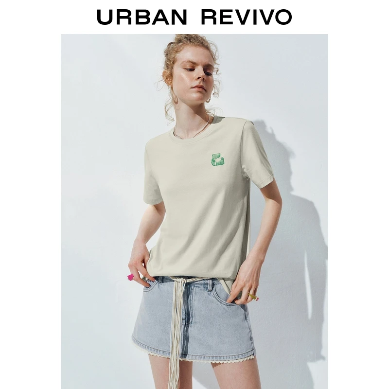 【HOT】UR2025秋季新款女装休闲趣味图案棉质短袖T恤UYY450258