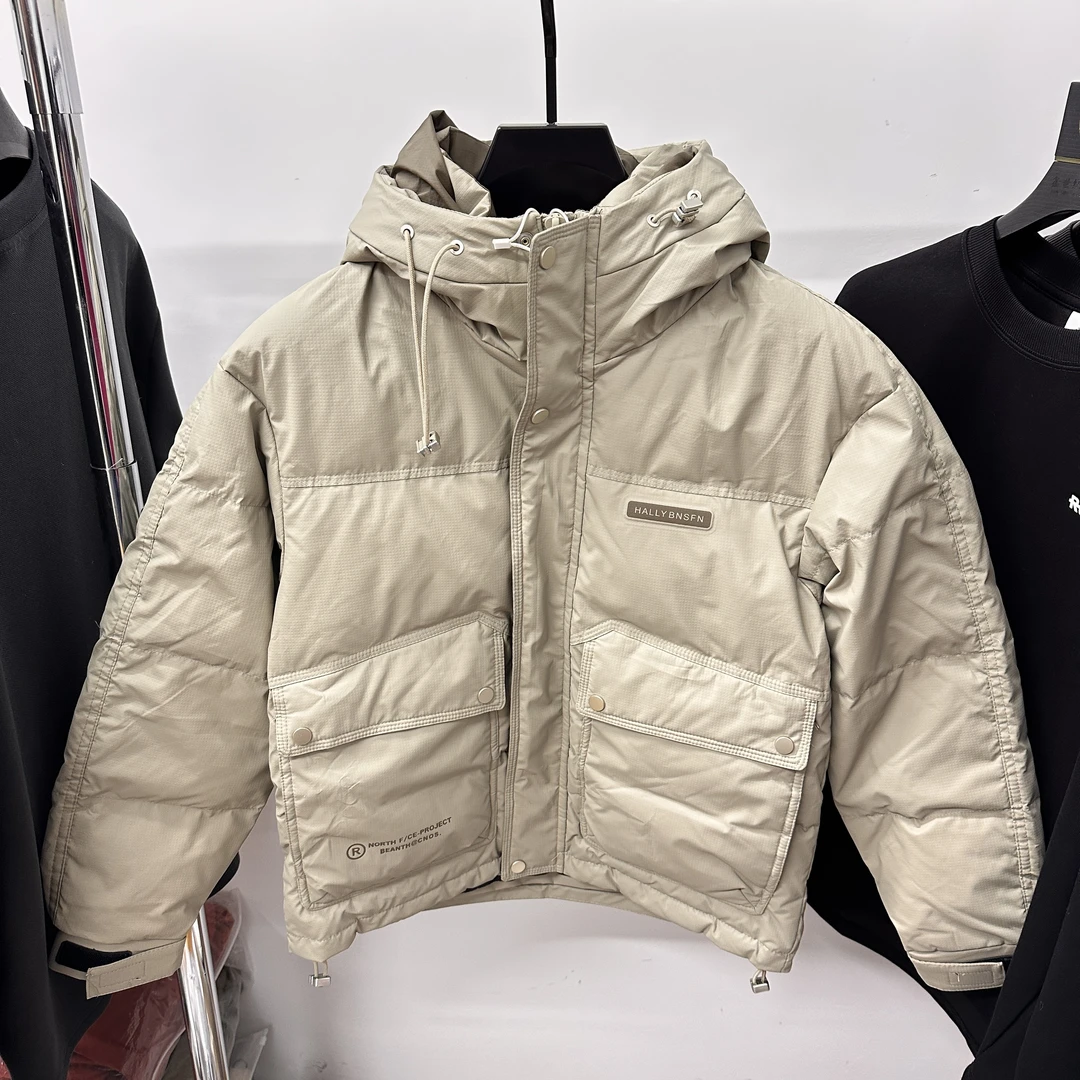 D131-情侣款百搭时尚休闲潮牌冬季韩版加绒加厚防寒服-G