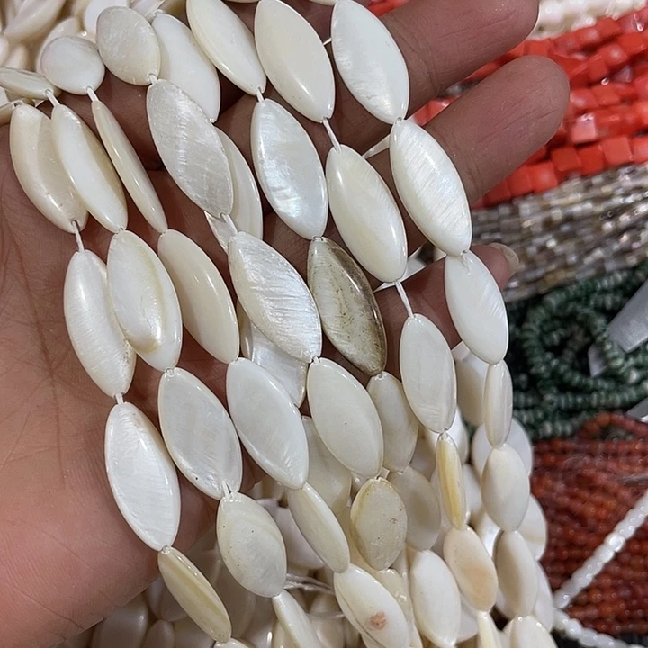 玛瑙/玉髓合金珠宝半成品2条天然贝壳马眼配件