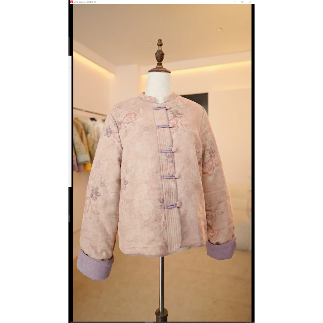 【桃夭】冬季国风新中式冬款棉服上衣女