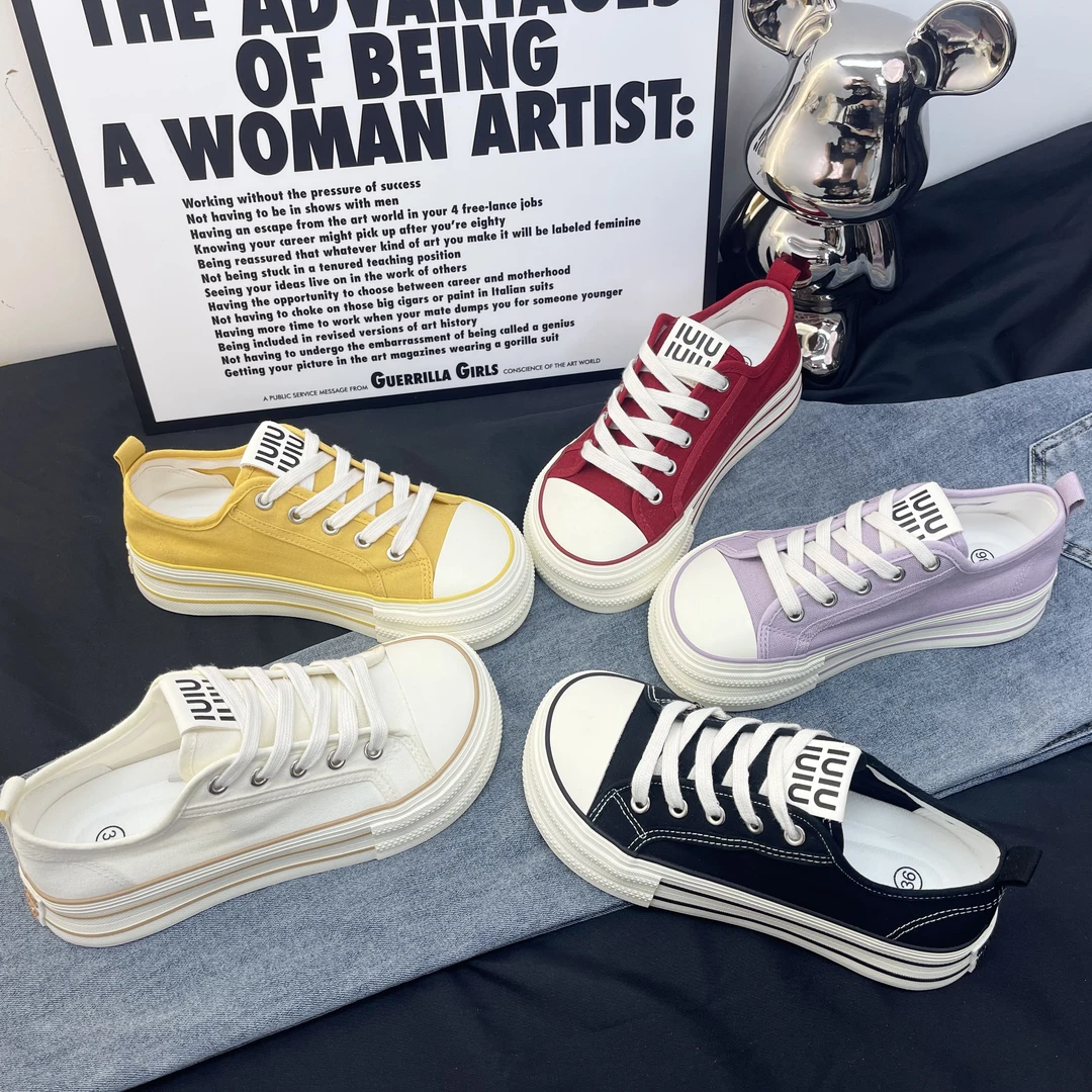 【LuYi】厚底透气芒果头帆布鞋女2025夏季款学生休闲韩版百搭新款