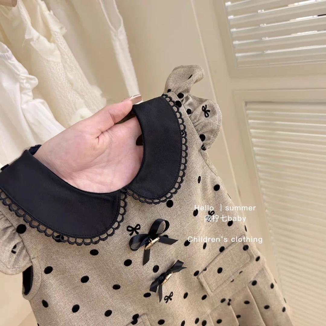 女童连衣裙2024新款女宝宝夏季裙子中小童娃娃领洋气公主裙