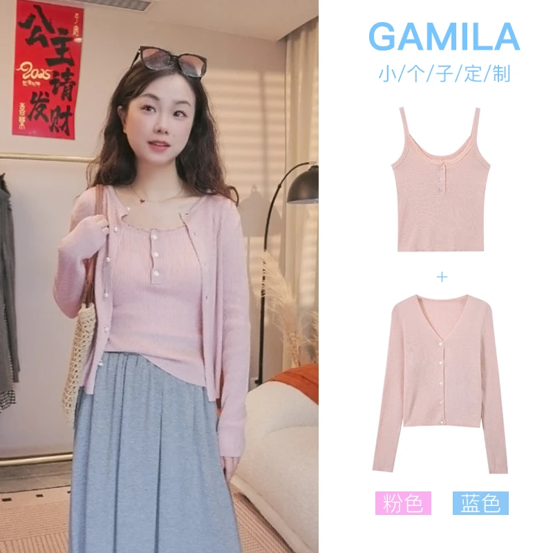 纯色甜美修身型春季秋季毛针织衫开衫百搭时尚毛衣女装针织衫