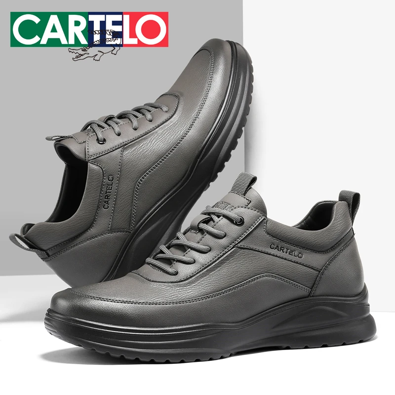 卡帝乐鳄鱼男士真皮皮鞋秋冬季百搭系带软底防滑防水商务休闲男鞋