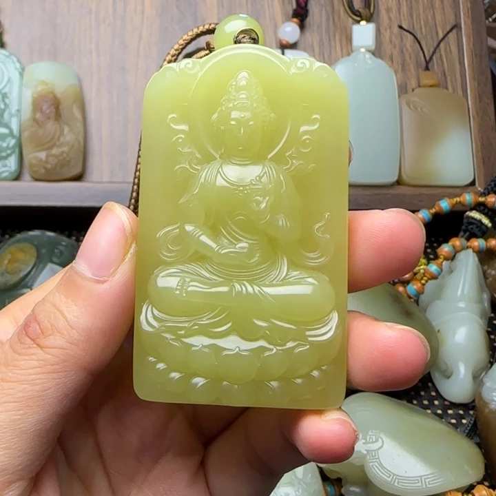 事***意和田玉（黄玉）未镶嵌挂件