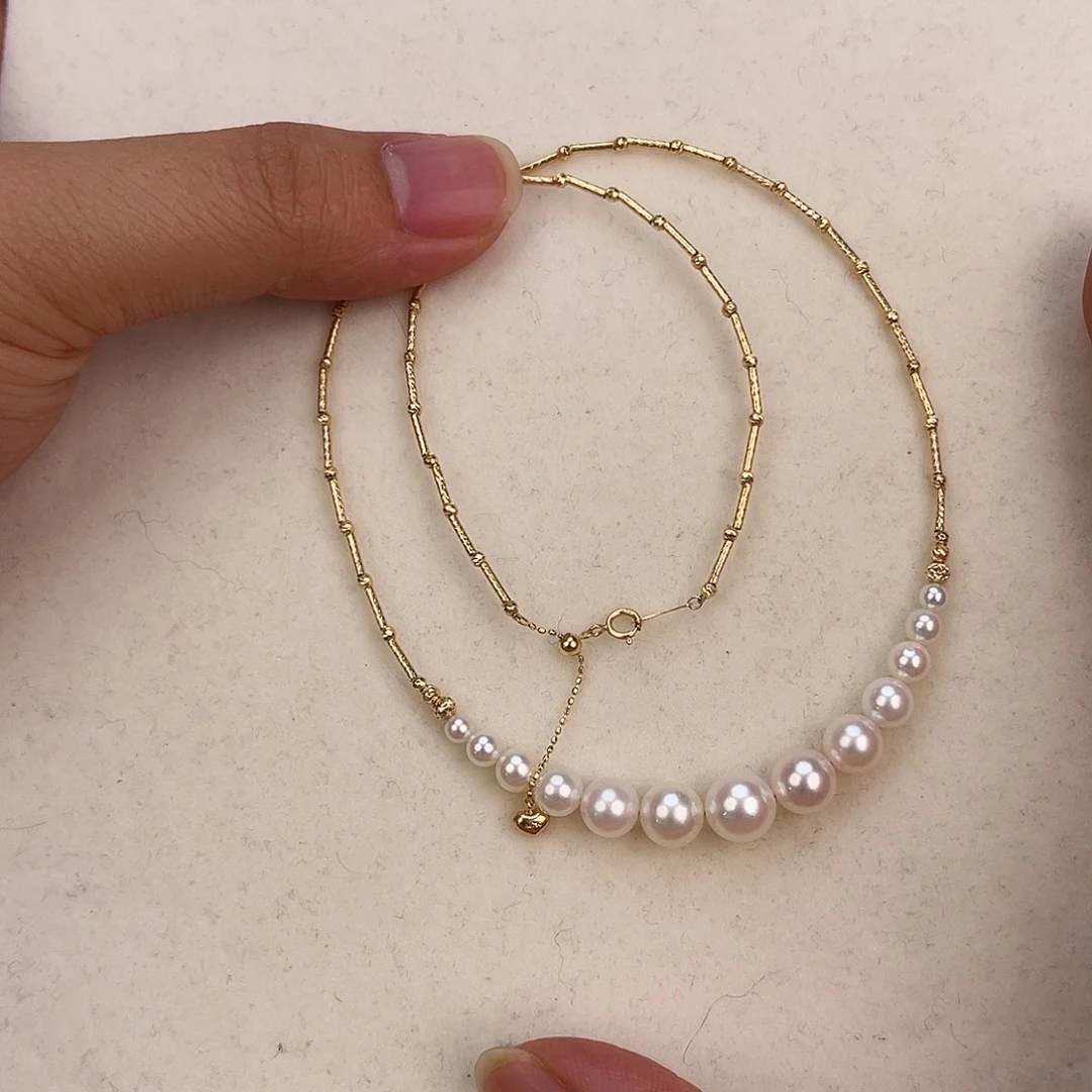 颈饰海水珍珠18K金镶嵌