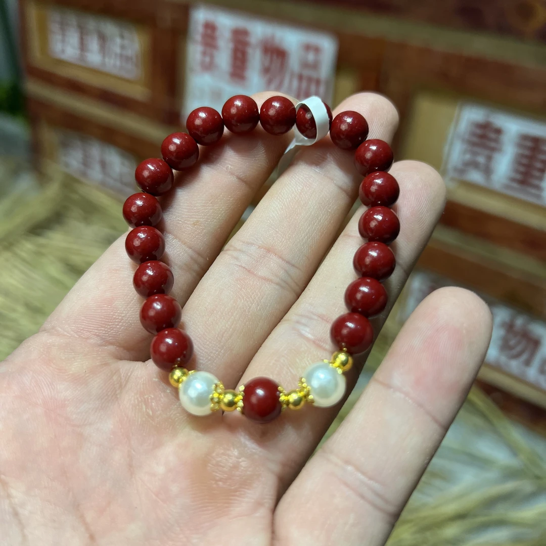 含辰砂工艺品朱砂单圈手串无礼盒