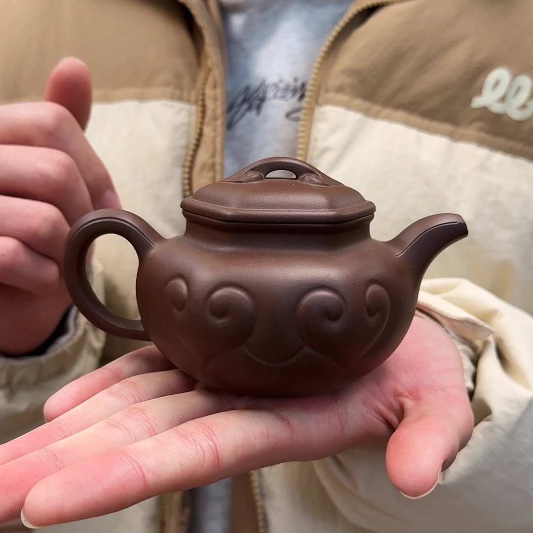 茶壶紫砂六方仿古如意260cc