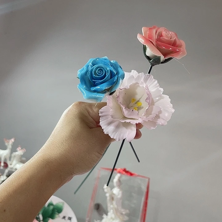 瓷片德化工厂陶瓷手工捏花