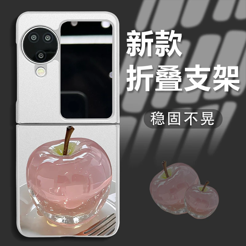 适用于OPPOfindn3flip新款金属漆折叠机水晶苹果手机壳防摔高级感