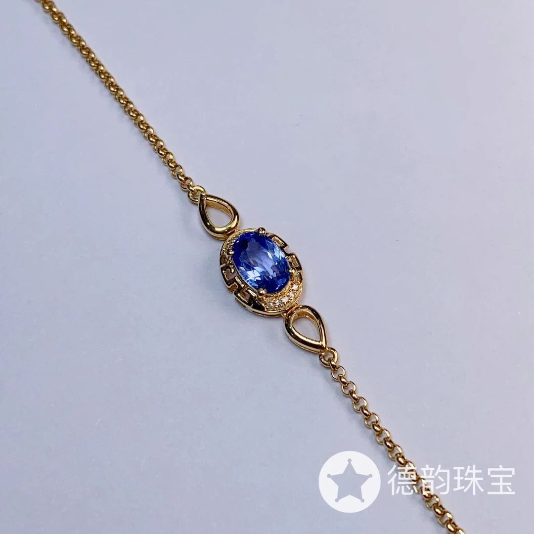 18K金镶嵌蓝宝石手链