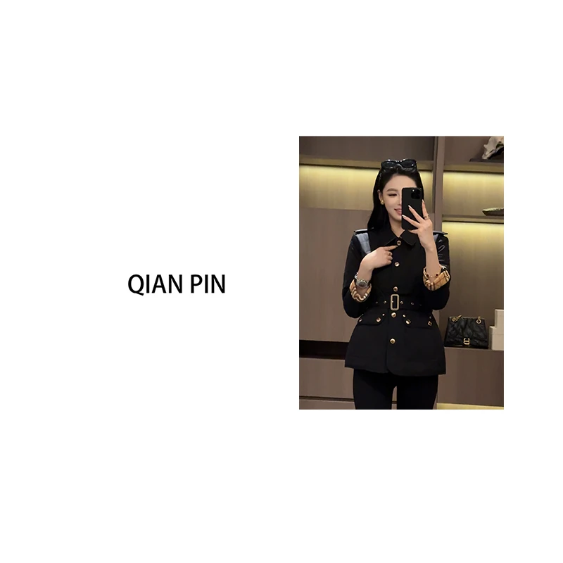 【六印服饰】【瑶华清露】腰带款菱形纹棉服HQ2024341