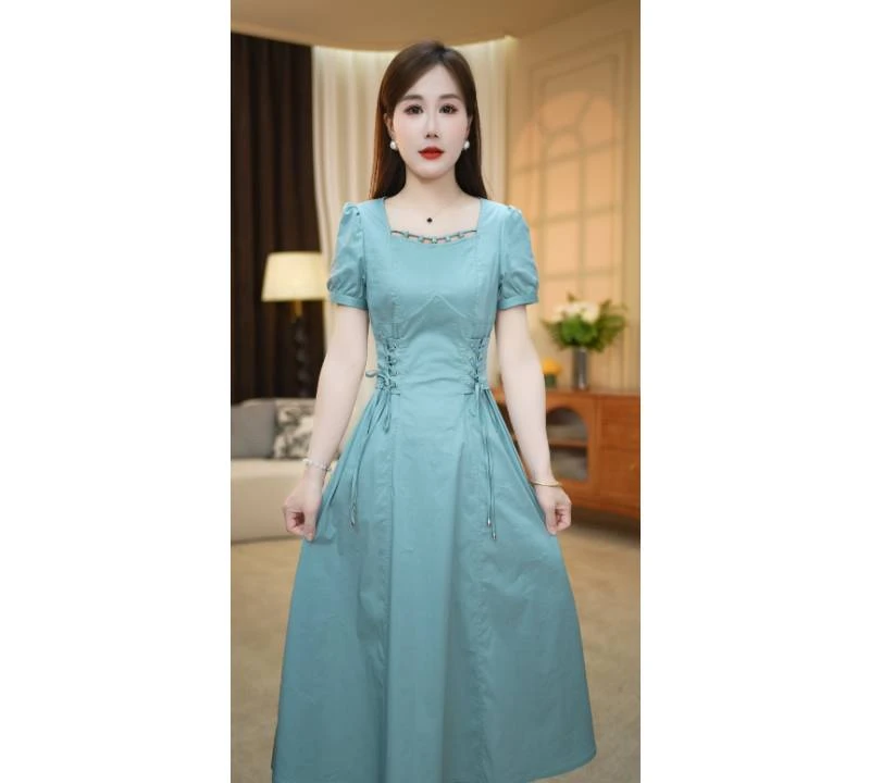 【连衣裙】夏季新款显瘦时尚百搭中长款连衣裙M-4XL气质