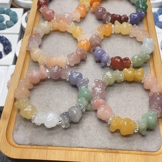 石英质玉（非洲翠）合金手串