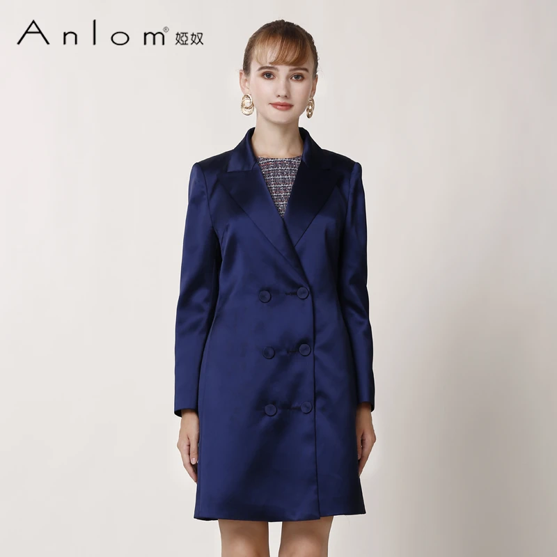 Anlom/娅奴风衣女中长款春秋新款气质时尚休闲简约女风衣大衣外套