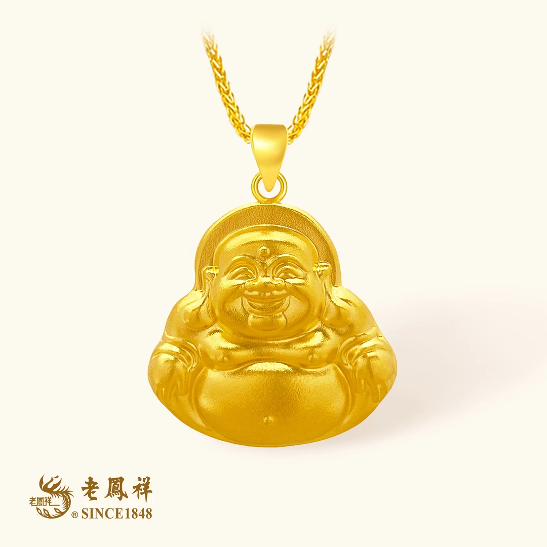 老鳯祥黄金足金佛公吊坠老凤祥珠宝金项链送人生日礼物轻奢珠宝